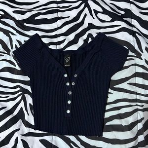 Navy blue crop top.